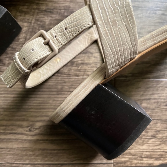 Everlane's The Double-Strap Block Heel Leather Sandal, Sand Lizard, Size 7.5 - Picture 7 of 11